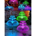 thumbnail image 3 of Solar Garden Lights Outdoor Waterproof 7-Color Changing LED Jellyfish Lights with Solar Power, Light Sensor and Waterproof Design for Garden, Yard and Patio Decorative (2 Pcs), 3 of 9