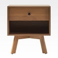 thumbnail image 2 of Kepooman Farmhouse Nightstand Side Table with Drawers, Wooden Rustic End Table with Open Shelf, Tall Bedside Table,Brown, 2 of 6