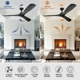 thumbnail image 4 of DingLiLighting 52" Black Ceiling Fan no Light with Remote, 3-Blade Black Ceiling Fan, Indoor Outdoor for Living Room, Bedroom, Office, Patio, 4 of 7