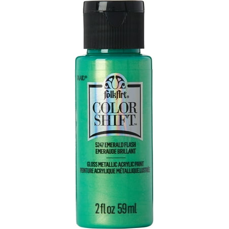 UPC: 0028995052477 | FolkArt Color Shift Acrylic Craft Paint Gloss Finish Emerald Flash 2 fl oz