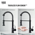 thumbnail image 5 of VIGO Edison Single Handle Pull-Down Sprayer Kitchen Faucet with Touchless Sensor in Matte Black, 5 of 17