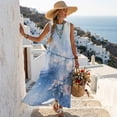 thumbnail image 5 of Xixirimido Watercolor Floral Blue Print Women Maxi Dresses Casual Summer Dresses Tank Long Flowy Sleeveless Sundresses with Pockets Beach Vacation Outfits, XX-Large, 5 of 7