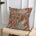 thumbnail image 6 of Throw Pillow Covers, Red Flower Paisley Soft Square Pillow Cases with Invisible Zipper for Couch Bed Sofa, Farmhouse Fall Home Decor 20"x20", 6 of 7