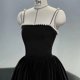 thumbnail image 2 of Vestido largo de terciopelo negro para mujer, traje Midi elegante para fiesta de graduación, cumpleaños y graduación, primavera 2024, 2 of 5