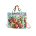 thumbnail image 7 of FORMRS Womens Corduroy Tote Bag Crossbody Shoulder Handbag with Pocket, Orange Floral Tomatoes, 7 of 7