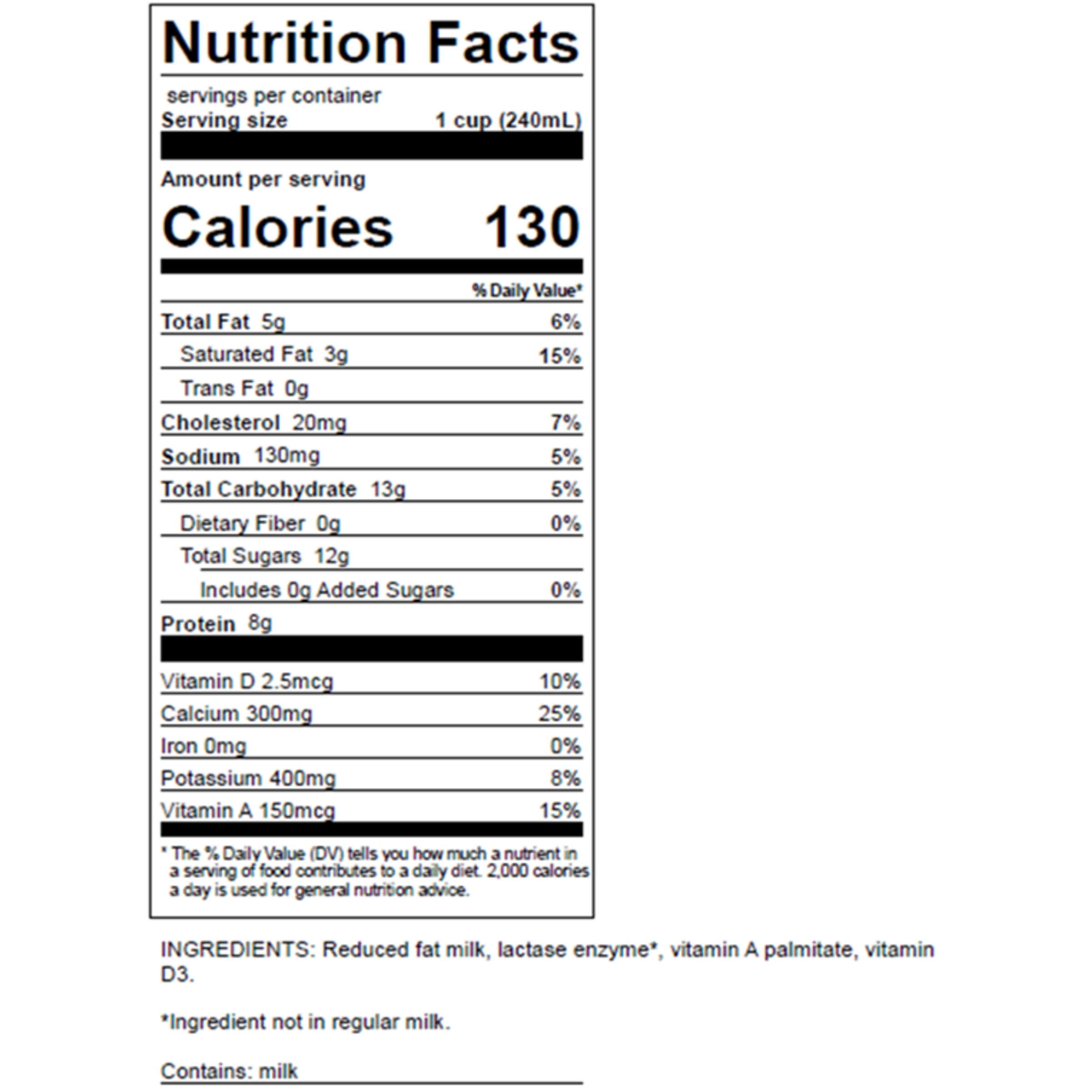 DairyPure Ultra Pasteurized 2% Lactose Free Milk with Vitamin A and D, Reduced Fat Milk Carton - Half Gallon