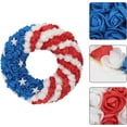 thumbnail image 3 of HAOSHICS July 4th Wreath Patriotic Americana Wreath Boxwood Handcrafted Memorial Day Wreath Festival Garland Decoration Front Door Wall Home Decor, 3 of 6