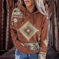 thumbnail image 6 of Lohuatrd Women Fall Spring Hoodie Vintage Print Drawstring Loose Pullover Hooded Long Sleeve Soft Casual Pocket Colorfast Lady Top, 6 of 7