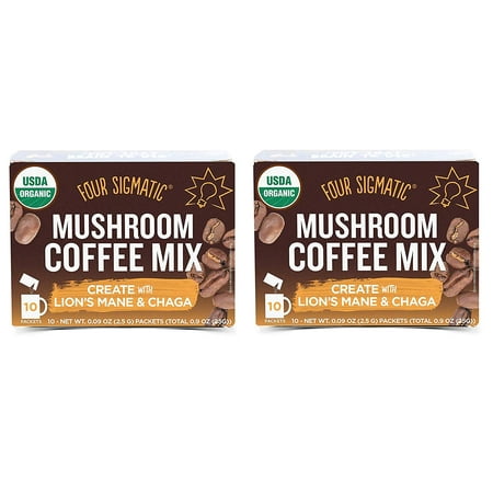 Four Sigmatic Mushroom Coffee with Lion's Mane & Chaga For Concentration + Focus, Vegan, Paleo, Gluten Free,