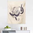 thumbnail image 1 of Octopus Tapestry, Hand Drawn Style Animal Illustration with Grunge Effect and Antique Style, Fabric Wall Hanging Decor for Bedroom Living Room Dorm, 5 Sizes, Eggplant and Beige, by Ambesonne, 1 of 1