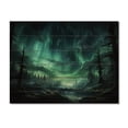 thumbnail image 3 of Designart "Starry Night with the Northern Lights I" Landscapes Print on Natural Pine Wood, 3 of 5