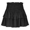 thumbnail image 5 of Up to 60% Off! pstuiky Tennis Skirts for Women, Women's Irregular Solid Color Lined Cake Skirt Short Culottes Skirt Skorts for Workout Casual Clearance Items Black XL #1, 5 of 7