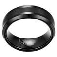thumbnail image 3 of 8mm Black Tungsten Wedding Band Rings for Men Women Black Matte Finish Polished Beveled Edges Size 7-13, 3 of 4