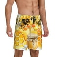 thumbnail image 2 of Kdxio Honey Bee Print Mens Sleep Shorts Bottoms Soft Comfy Pajama Wear Pants with Drawstring Pockets, 2 of 7