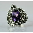thumbnail image 2 of Navya Craft Amethyst Oval 925 Sterling Silver Handmade Women Statement Ring Purple Gemstone Ring Size 12.0, 2 of 5