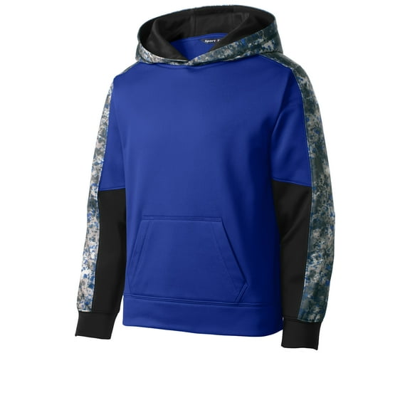 Sport-Tek YST231 Youth Sport-Wick Mineral Freeze Fleece Colorblock Hooded Pullover, Mens Hoodies and Sweatshirts
