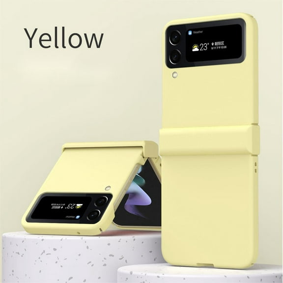 ELEHOLD for Samsung Galaxy Z Flip 5 Skin Friendly Case,Hinge Protection Slim Shockproof Lightweight Anti-Fingerprint Case Cover for Samsung Galaxy Z Flip5 2023,Yellow