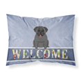 thumbnail image 1 of Carolines Treasures BB5587PILLOWCASE Pug Black Welcome Fabric Standard Pillowcase, 1 of 2