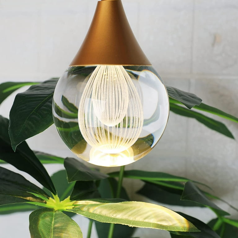 LED Crytal Pendant Light, 1-Light Gold Hanging Light Fixture with Brushed  Brass Finish, Mini Glass Globe Teardrop Pendant Lighting for Kitchen Island  Dining Room Bedroom Bar