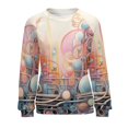 thumbnail image 7 of Sweatshirt For Womens Crewneck Simple Colored Ripple Hoodies Teen Girls Cute, 7 of 7