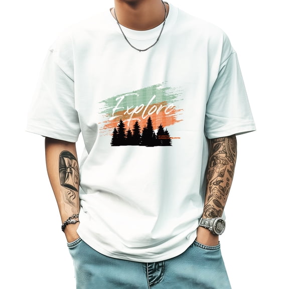 Graphic Tees for Men Summer New Print Casual Tee Fashion Trend Sports Shirt Select