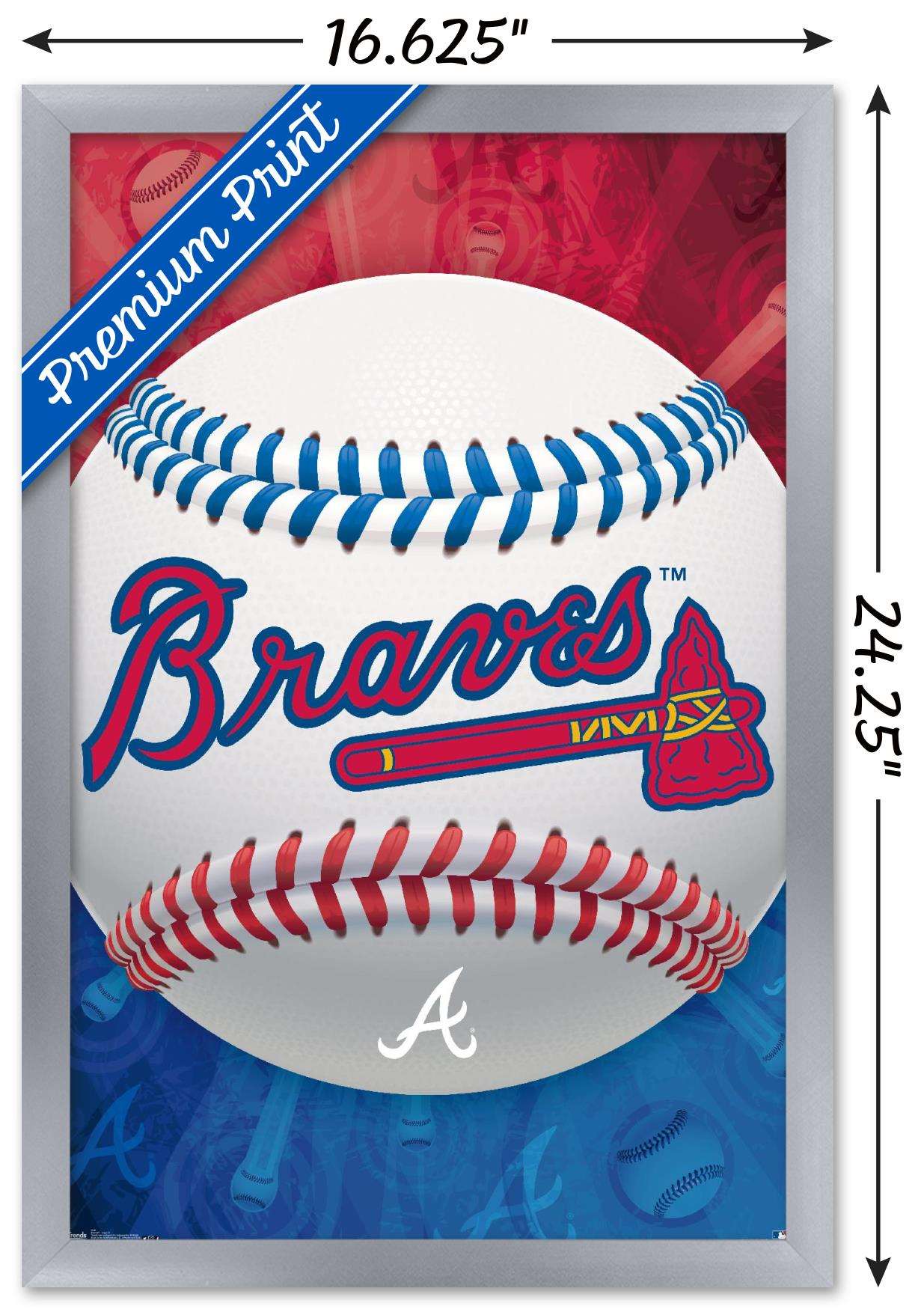 MLB Atlanta Braves - Logo 13 Wall Poster, 14.725" x 22.375", Framed
