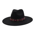 thumbnail image 5 of Rvusndi Cowboy Hat,Cowboy Hat Men Women Wide Brim Western Boho Jazz Hat Summer Beach Hat Lightweight Fedora Sun Hat for Vacation Beach Octoberfest, 5 of 5