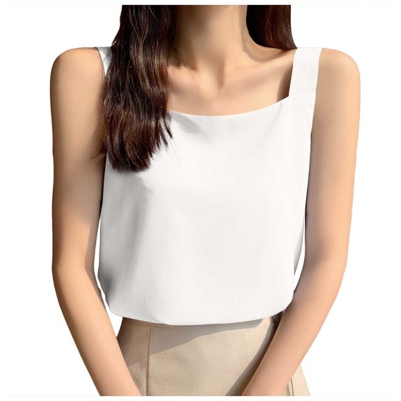 Tank Top for Women, Comfy 2026 Summer Casual Loose Lightweight Sleeveless Shirts, White XL