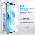 thumbnail image 3 of iPhone 13 Case for Women Girls Liquid Glitter Case,[ with Two Screen Protects ] Cute Sparkly Clear Shiny Bling Sparkle Slim Thin Protective Phone Cases for iPhone 13 Case Clear, Blue, 3 of 12