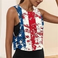 thumbnail image 2 of Hxshgdsn Womens Tank Tops Stars and Stripes Side Cut Out Round Neck Tees Loose Fit Casual Tank Top for July 4th（Multicolor 8/XL）, 2 of 8