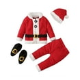 thumbnail image 3 of WIBACKER My First Christmas Baby Boy Girl Santa Claus Costume Velvet Tops+Pants+Hat+Socks 4 Pieces Newborn Xmas Party Cosplay Set, 3 of 12
