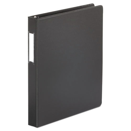 Universal UNV20761 Deluxe 1 in. Capacity 11 in. x 8.5 in. Non-View (3) D-Ring Binder with Label Holder - Black