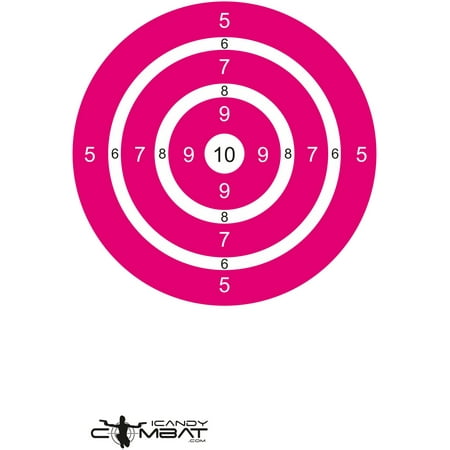 Bright Pink Bulls Eye Paper Targets For Girl Teen Woman Shooter Sight In Rifle Hand (Best Glow Paint For Gun Sights)