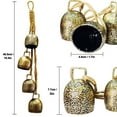 thumbnail image 3 of Vintage Brass Cow Bells Set of 4 - Shabby Style Metal Hanging Decor for Christmas, Rustic Iron Wind Chimes with Rope, 7.7x4.5cm Each - Fireplace, Wall, Doorway Holiday Decoration, 3 of 6