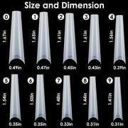 Moclever 500Pcs False Nail Tips, Elegant C Curve Half Cover French Nails, Extra Long Fake Finger Nails, For Nail Art Salons Home DIY, 10 Sizes, Easy To Use, Transparent