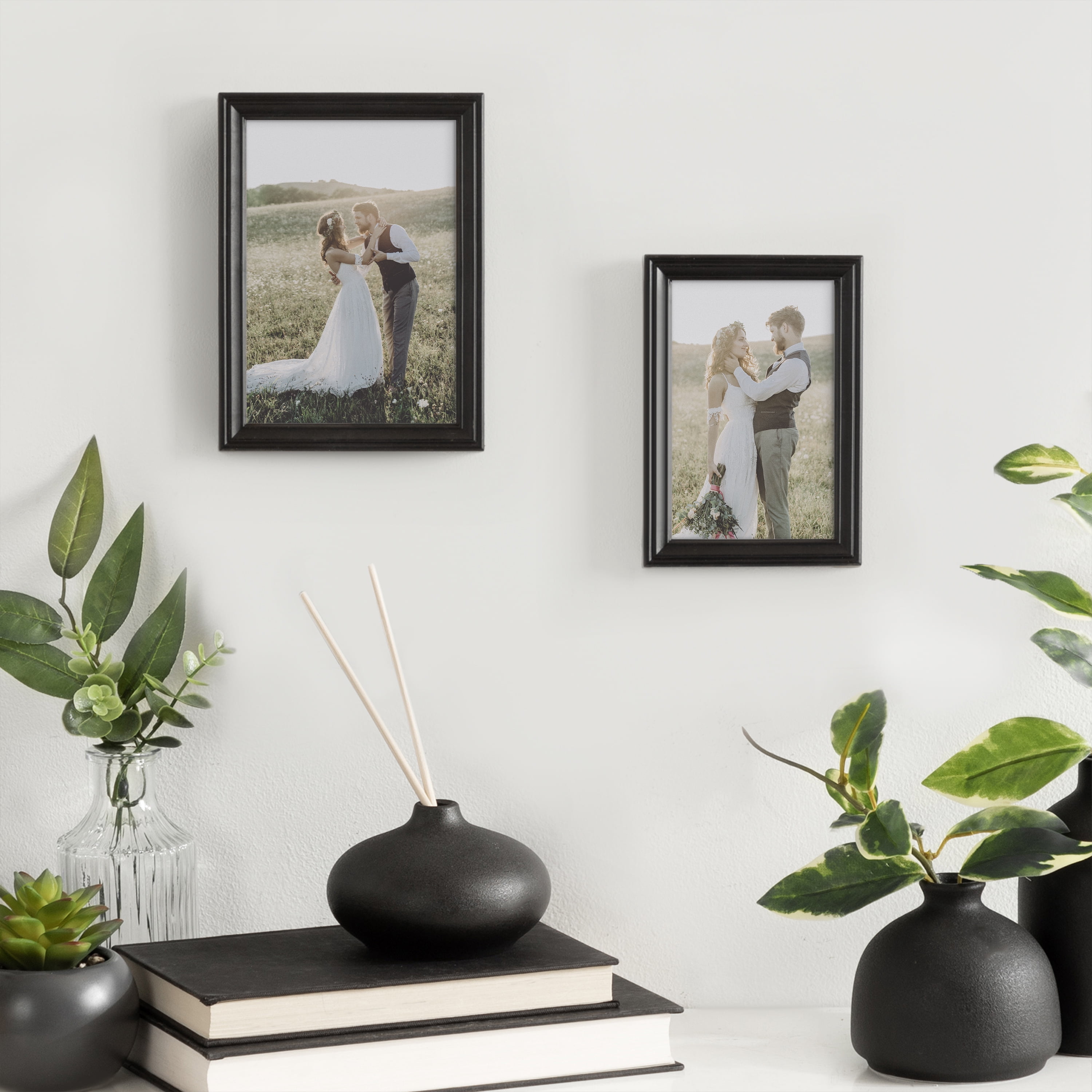 (2 pack) DesignOvation 5x7 Casual Black Decorative Tabletop Picture Frame