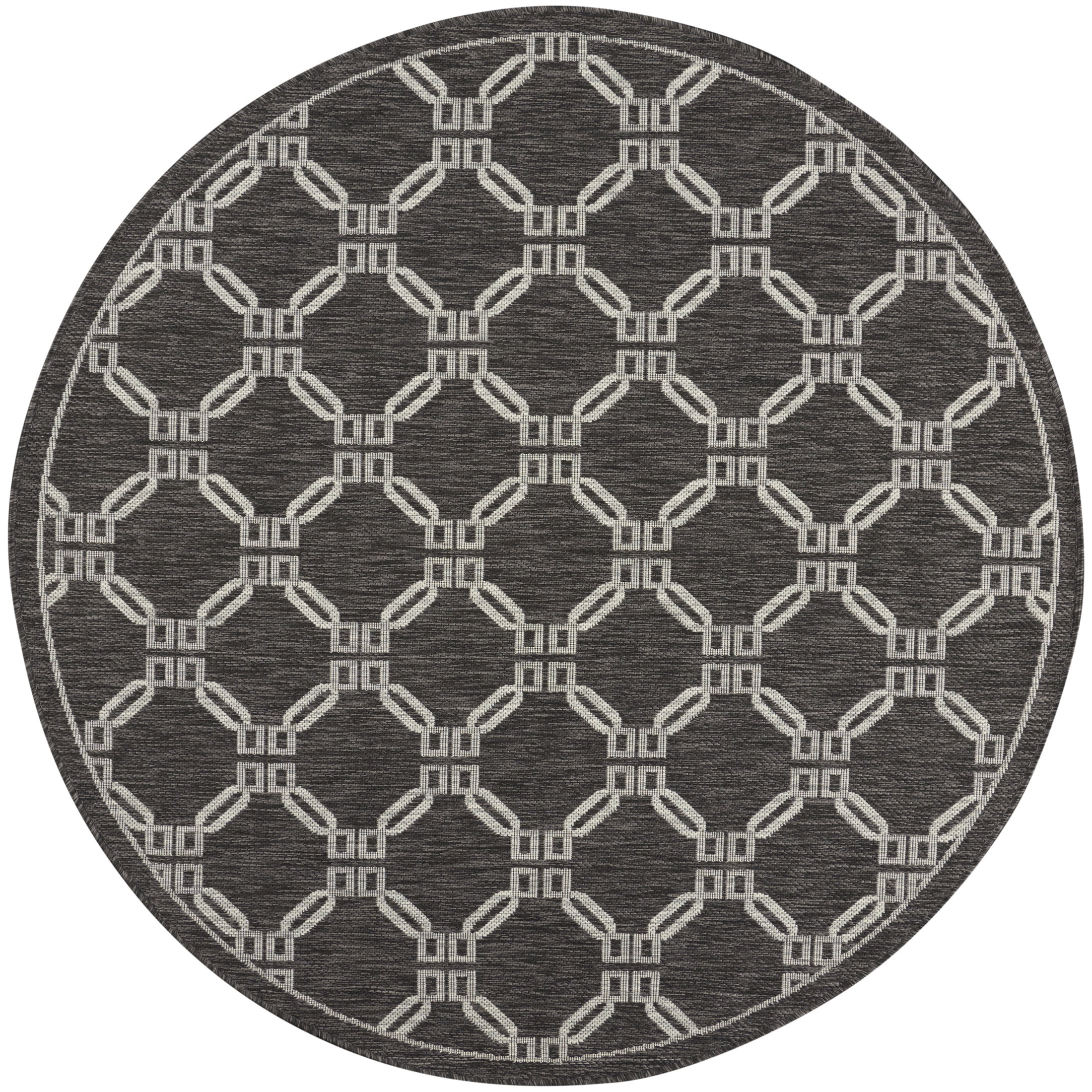 Nourison Country Side 5'3" x Round Charcoal Transitional Rug