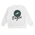 thumbnail image 4 of Women's Gameday Couture  White Philadelphia Eagles Script Logo Oversized Premium Fleece Pullover Sweatshirt, 4 of 7