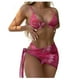 thumbnail image 1 of Bikini sólido con correa para mujer, Bikini con escote en V profundo, conjunto de traje de baño dividido cómodo, traje de baño de tres piezas OAVQHLG3B Store  lin121212, 1 of 4