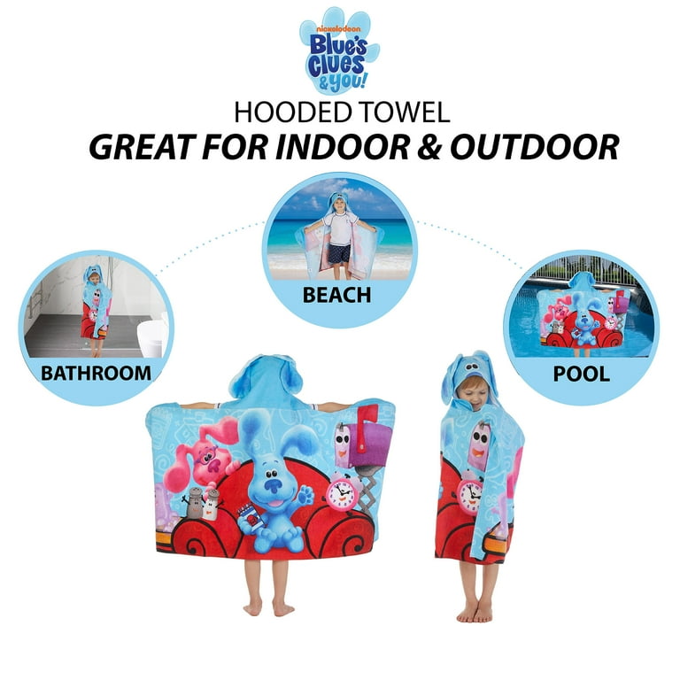 Blue s Clues Kids Hooded Towel and Character Loofah Set Cotton Blue Nickelodeon Walmart