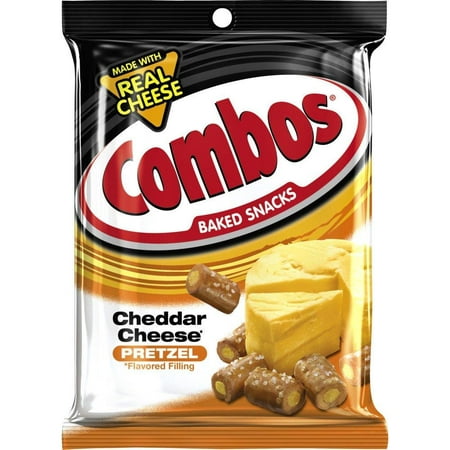 COMBOS Cheddar Cheese Pretzel Baked Snacks 6.3-Ounce Bag (Pack of