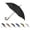 Black, variant on Auto Open Water Repellent Stick Umbrella with Classic Wood J Hook Handle