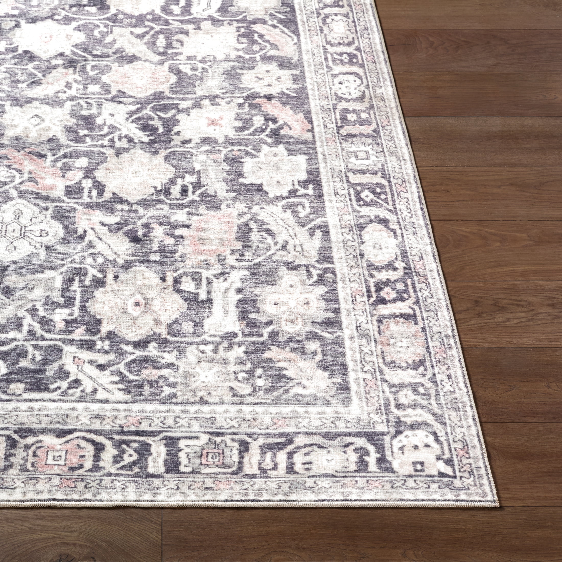 My Texas House Washable Lennon Brown 2'6" x 7' Washable Runner Rug
