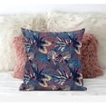thumbnail image 4 of Plant Illusion Suede Zippered Pillow with Insert in Blue White Pink 20 x 20, 4 of 6