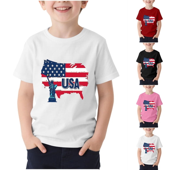 oelaio Kids 250 Years American Flag Shirt Patriotic 1776-2026 Anniversary Tee for Girls Boys 4th of July Celebration T-shirt Red 9-10Years