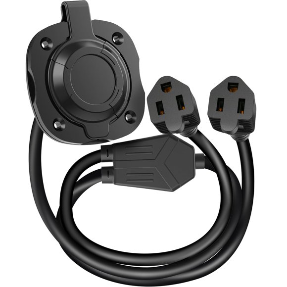 Cargador RV Shore Power Inlet, 15 A, 125 V, con cable de 18 m