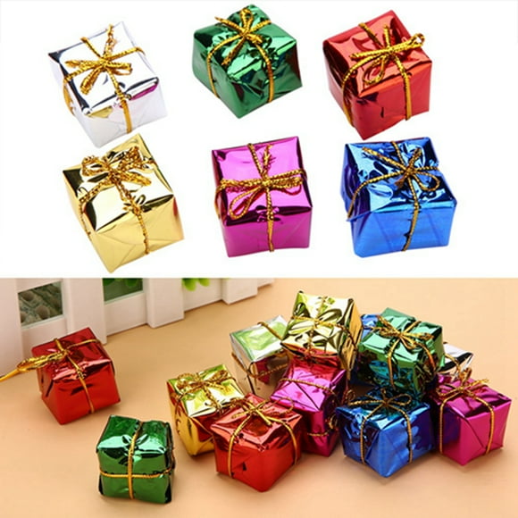 12 UDS. Colgante de Caja de Espuma colorida para Árbol de Navidad, Decoración de Fiestas de Navidad, Superficie Lisa y Diseño