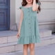 thumbnail image 5 of Vestido de Fiesta de Niña Bebé Color Sólido Plisado Casual con Botón Camisola Y Vestido de Princesa de Manga Larga Niñas de Moda Princesa Vestir, 5 of 6