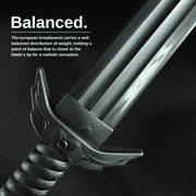 E-BOGU Polypropylene European Broadsword (34) | Martial Arts Equipment | Practice Sword for Training
