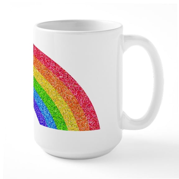 CafePress - Sparkle Rainbow Large Mug - 15 oz Ceramic Large White Novelty Mug